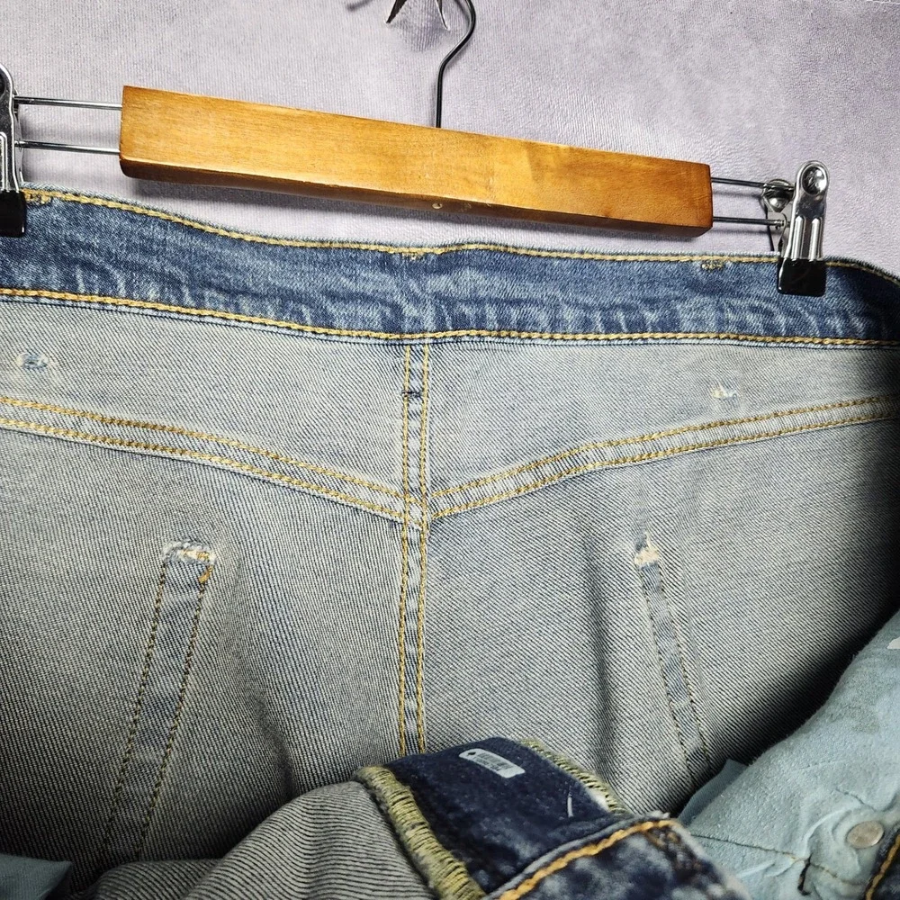 Levis 505 Regular Fit Jeans Mens 40x30 Blue‎ Straight Leg Iron Creased